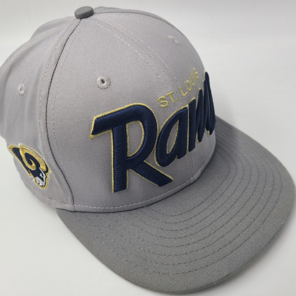 St Louis Rams Hat Snapback 9Fifty New Era Gray Blue NFL Football Script Logo Men